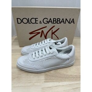 Dolce & Gabbana Men’s 40.5 Shoes White Low Top Saint Tropez Perforated Sneakers